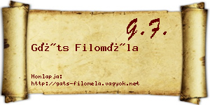 Gáts Filoméla névjegykártya